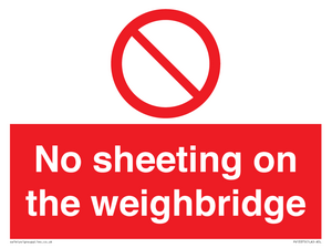 No sheeting on the weighbridge